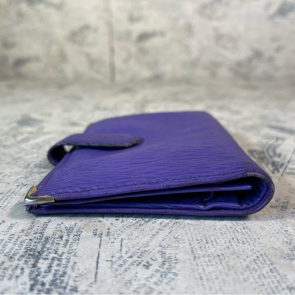 Nina Ricci Purple Leather Fold  Wallet Made in Italy - Picture 2 of 12